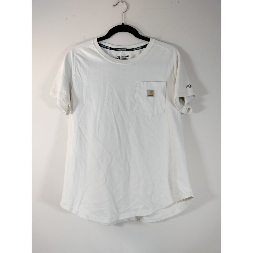 Carhartt Force Womens White Relaxed Fit Performance Pocket T-Shirt